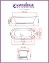 Cambridge Plumbing DES-PED Cast Iron Double Ended Slipper Tub 71" X 30" Cambridge Plumbing