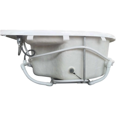 EAGO AM124ETL-L 71" Double Corner Acrylic Jetted Jacuzzi Whirlpool Tub