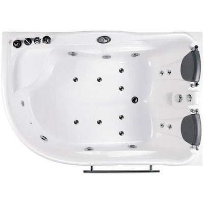 EAGO AM124ETL-L 71" Double Corner Acrylic Jetted Jacuzzi Whirlpool Tub