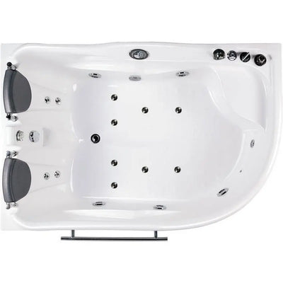 EAGO AM124ETL-R 71" Double Corner Acrylic White Jetted Jacuzzi Whirlpool Tub