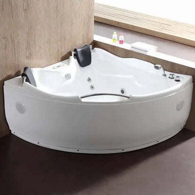 EAGO AM125ETL 5' Double Corner Acrylic White Whirlpool Bathtub