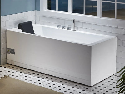 EAGO AM154ETL-R6 6 ft Acrylic White Rectangular Whirlpool Tub With Fixtures