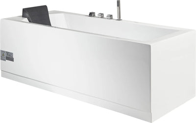 EAGO AM154ETL-R6 6 ft Acrylic White Rectangular Whirlpool Tub With Fixtures Alfi Trade Inc