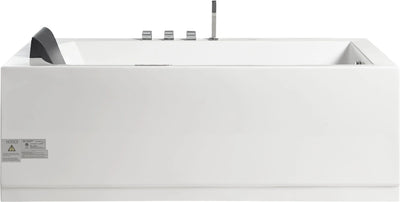 EAGO AM154ETL-R6 6 ft Acrylic White Rectangular Whirlpool Tub With Fixtures Alfi Trade Inc