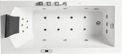 EAGO AM154ETL-R6 6 ft Acrylic White Rectangular Whirlpool Tub With Fixtures