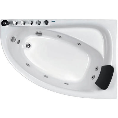 EAGO AM161-L 59" Single Person Corner White Acrylic Whirlpool Bathtub