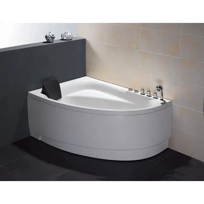 EAGO AM161-R 59" Single Person Corner White Acrylic Whirlpool Bathtub