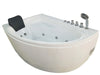 EAGO AM161-R 59" Single Person Corner White Acrylic Whirlpool Bathtub Alfi Trade Inc