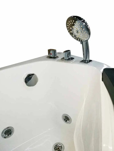 EAGO AM198ETL-R 5' Single Person Rounded Clear Corner Whirlpool Bathtub - Right Drain