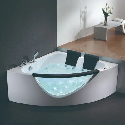 EAGO AM199ETL 5ft Clear Rounded Corner Acrylic Whirlpool Bathtub for Two Alfi Trade Inc