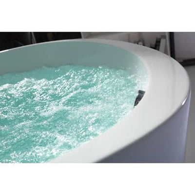 EAGO AM2130 66 Inch Round Freestanding Acrylic Air Bubble Bathtub