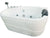 EAGO AM175-L 57'' White Acrylic Corner Jetted Whirpool Bathtub W/ Fixtures