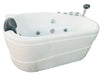 EAGO AM175-R 57'' White Acrylic Corner Jetted Whirlpool Bathtub W/ Fixtures