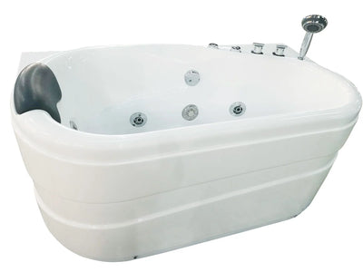 EAGO AM175-R 57'' White Acrylic Corner Jetted Whirlpool Bathtub W/ Fixtures