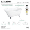 Kingston Brass Aqua Eden 57" Cast Iron Single Slipper Clawfoot Bathtub Kingston Brass