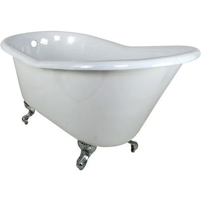 Kingston Brass Aqua Eden 60" Cast Iron Slipper Clawfoot Freestanding Bathtub