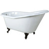 Kingston Brass Aqua Eden 60" Cast Iron Slipper Clawfoot Freestanding Bathtub