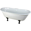 Kingston Brass Aqua Eden 67" Cast Iron Double Slipper Clawfoot Freestanding Bathtub