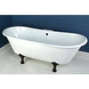 Kingston Brass Aqua Eden 67" Cast Iron Double Slipper Clawfoot Freestanding Bathtub