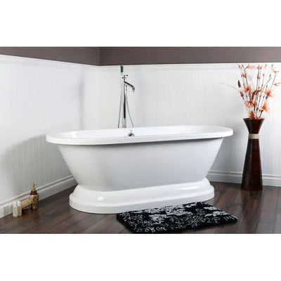 Kingston Brass Aqua Eden 67" Contemporary Pedestal Double Ended Acrylic Bathtub - VTPE672824PBA