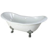 Kingston Brass Aqua Eden 72" Cast Iron Double Slipper Clawfoot Freestanding Bathtub