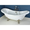 Kingston Brass Aqua Eden 72" Cast Iron Double Slipper Clawfoot Freestanding Bathtub