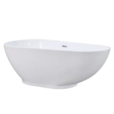 Kingston Brass Aqua Eden VTDE693223BA 69-Inch Acrylic Double Ended Freestanding Tub with Drain, Glossy White Kingston Brass