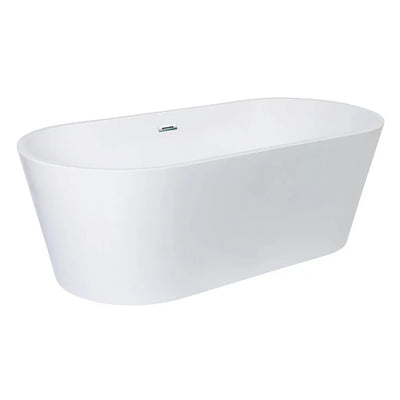 Kingston Brass Aqua Eden VTDE713223T 71" Acrylic Freestanding Tub with Center Drain Hole, Glossy White Kingston Brass