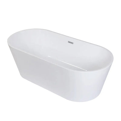 Kingston Brass Aqua Eden VTDE713223T 71" Acrylic Freestanding Tub with Center Drain Hole, Glossy White Kingston Brass