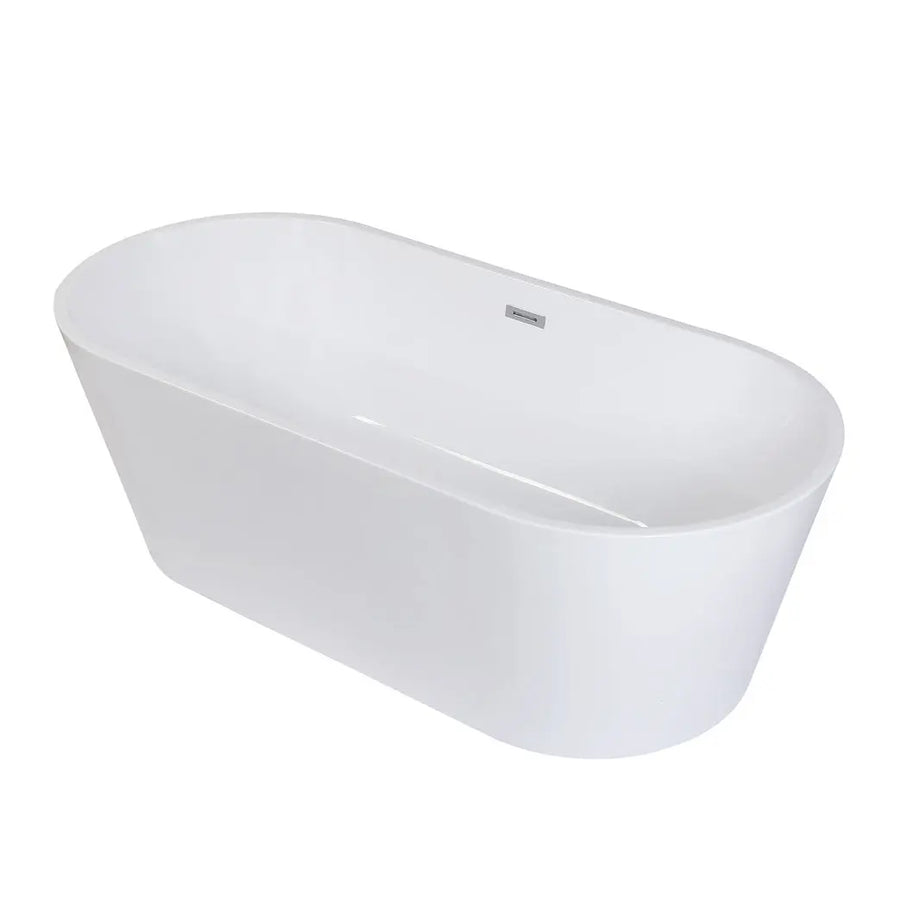 Kingston Brass Aqua Eden VTDE713223T 71" Acrylic Freestanding Tub with Center Drain Hole, Glossy White
