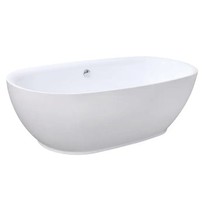 Kingston Brass Aqua Eden VTDE713321BA 71-Inch Acrylic Double Ended Freestanding Tub with Drain, Glossy White Kingston Brass