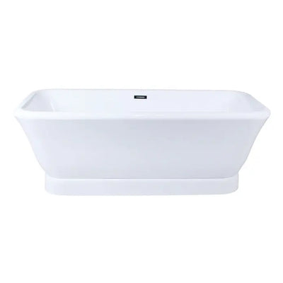 Kingston Brass Aqua Eden VTDE713524WA 71-Inch Acrylic Double Ended Pedestal Tub with Drain, Glossy White Kingston Brass