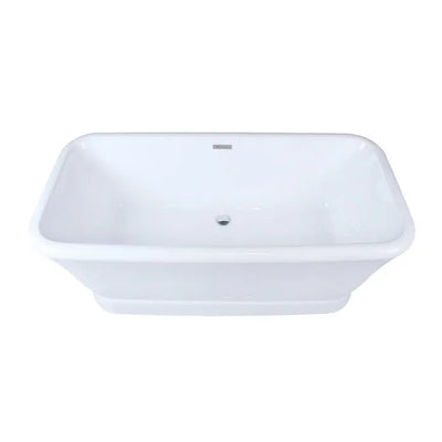 Kingston Brass Aqua Eden VTDE713524WA 71-Inch Acrylic Double Ended Pedestal Tub with Drain, Glossy White Kingston Brass