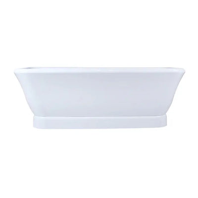 Kingston Brass Aqua Eden VTDE713524WA 71-Inch Acrylic Double Ended Pedestal Tub with Drain, Glossy White Kingston Brass