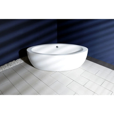 Kingston Brass Aqua Eden VTOV733623JN 72" Acrylic Freestanding Tub with Drain, Glossy White Kingston Brass