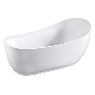 Kingston Brass Aqua Eden VTRS723432SA 70" Acrylic Freestanding Tub with Drain, Glossy White Kingston Brass