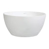 Kingston Brass Arcticstone VRTRO454523 46" Round Solid Surface White Stone Freestanding Tub with Drain, Matte White Kingston Brass