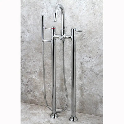 Kingston Brass KS835 Concord Floor Mount Tub Filler with Hand Shower