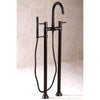 Kingston Brass KS835 Concord Floor Mount Tub Filler with Hand Shower