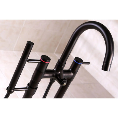 Kingston Brass KS835 Concord Floor Mount Tub Filler with Hand Shower