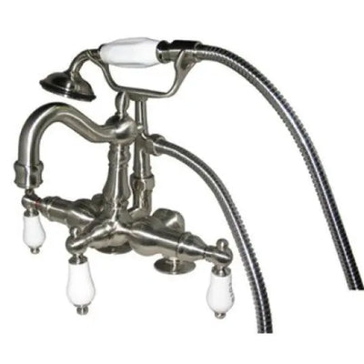 Kingston Brass Vintage CC1017T8 Three-Handle 2-Hole Deck Mount Clawfoot Tub Faucet with Hand Shower