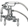 Kingston Brass Vintage CC1017T8 Three-Handle 2-Hole Deck Mount Clawfoot Tub Faucet with Hand Shower