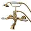 Kingston Brass Vintage CC555T Three-Handle 2-Hole Tub Wall Mount Clawfoot Tub Faucet Kingston Brass