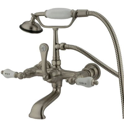 Kingston Brass Vintage CC555T Three-Handle 2-Hole Tub Wall Mount Clawfoot Tub Faucet Kingston Brass