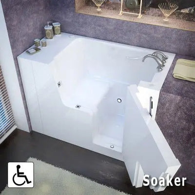 MediTub 2953WCA Series 29 x 53 Gelcoat Fiberglass Wheelchair Accessible Walk-In Bathtub SW Corp