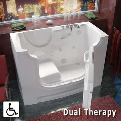 MediTub 3060WCA Series 30 x 60 Gelcoat Fiberglass Wheelchair Accessible Walk-In Bathtub SW Corp