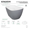 Arcticstone 52-Inch Slipper Solid Surface Freestanding Tub with Drain, Glossy White/Matte Gray - VRTSS513026WG Kingston Brass