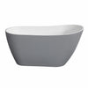 Arcticstone 52-Inch Slipper Solid Surface Freestanding Tub with Drain, Glossy White/Matte Gray - VRTSS513026WG Kingston Brass