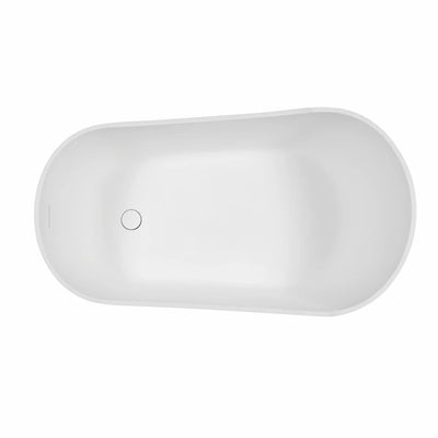 Arcticstone 52-Inch Slipper Solid Surface Freestanding Tub with Drain, Glossy White/Matte Gray - VRTSS513026WG Kingston Brass