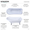 Kingston Brass Aqua Eden VT7DE672826WAC 67" Acrylic Single Slipper Clawfoot Tub Kingston Brass